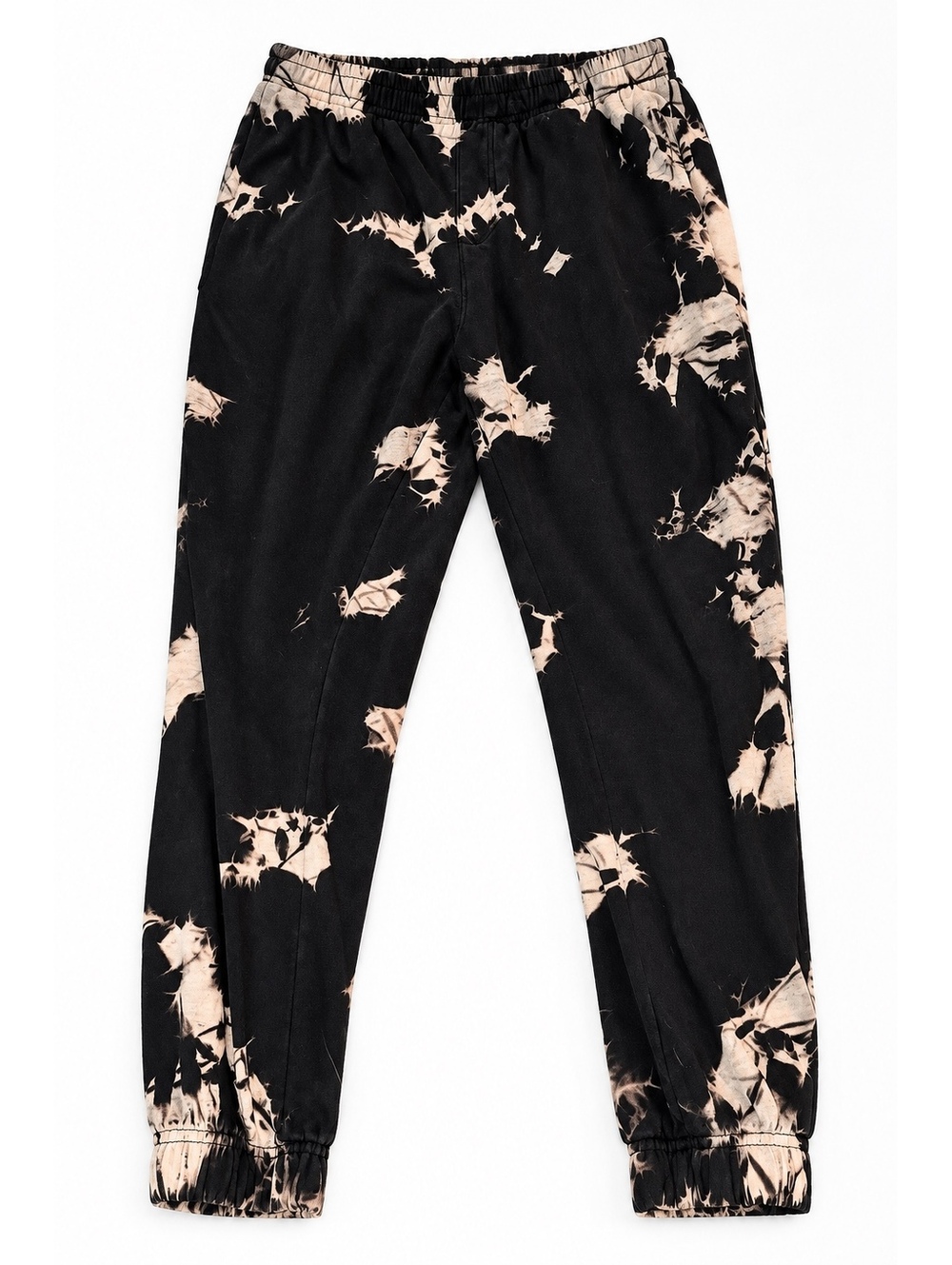 No Boundaries Women’s Small Black Bleach Tie Dye Jogger Pants Elastic Waist